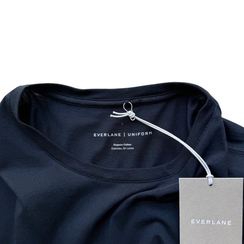 NWT Everlane Mens Organic Cotton Crew Uniform T-Shirt Navy Blue Size L - Picture 7 of 10